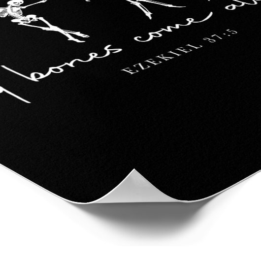 Dry Bones Come Alive Dancing Ballet Skeleton Ezeki Poster (Ecke)