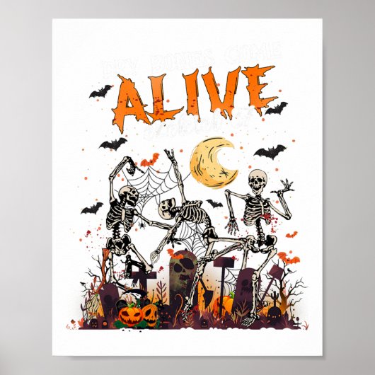 Dry Bones Come Alive Ezekiel 37 Funny Dancing Skel Poster (Vorne)