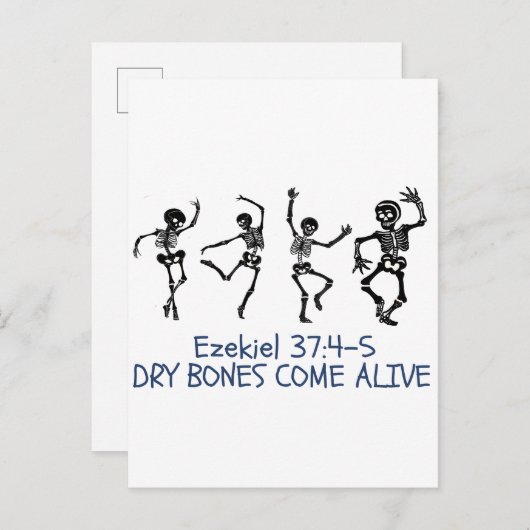 Dry Bones Come Alive Funny Christlich Halloween Einladungspostkarte (Vorne/Hinten)