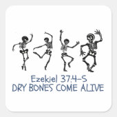 Dry Bones Come Alive Funny Christlich Halloween Quadratischer Aufkleber (Vorderseite)