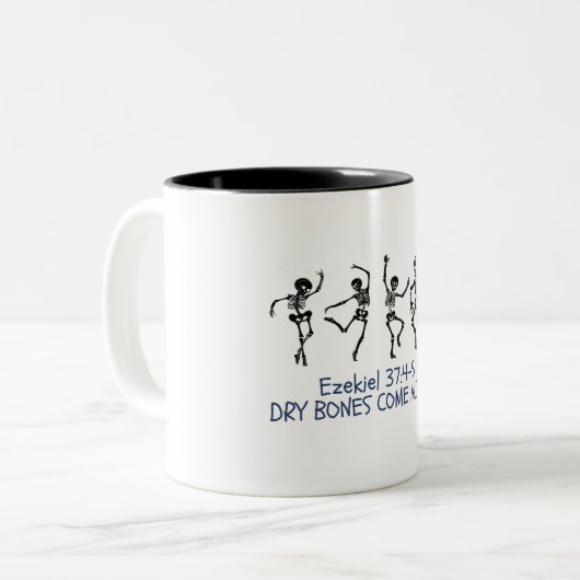 Dry Bones Come Alive Funny Christlich Halloween Zweifarbige Tasse (Vorderseite Links)