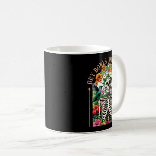 Dry Bones Come Alive Funny Skeleton Floral Christi Kaffeetasse (VorderseiteRechts)