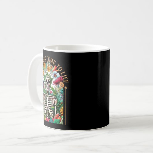 Dry Bones Come Alive Funny Skeleton Floral Christi Kaffeetasse (Vorderseite Links)