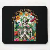 Dry Bones Come Alive Funny Skeleton Floral Christi Mousepad (Vorne)