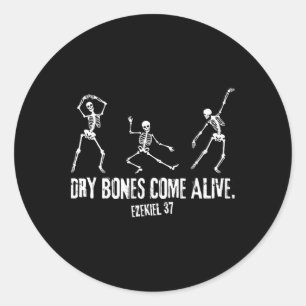 Dry Bones Come Alive Funny Skelett Tanzen 5 Runder Aufkleber