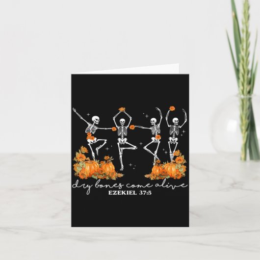 Dry Bones Come Alive Halloween Skeleton Dancing Ch Karte (Vorderseite)