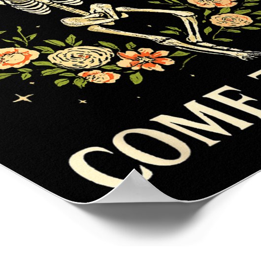 Dry Bones Come To Life Dancing Floral Skeleton  Poster (Ecke)