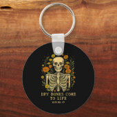 Dry Bones Come To Life Dancing Floral Skeleton Schlüsselanhänger (Vorderseite)