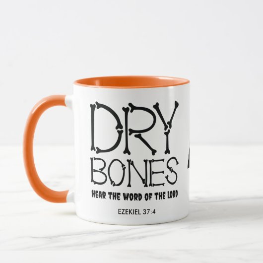 DRY BONES Ezekiel 37 Monogramm Christliches Hallow Tasse (Links)