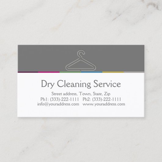 Dry Cleaner Service Business Card Visitenkarte (Vorderseite)
