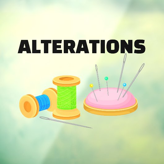 Dry Cleaners Schneider Seamstressveränderungen Fensteraufkleber (Blatt 3)