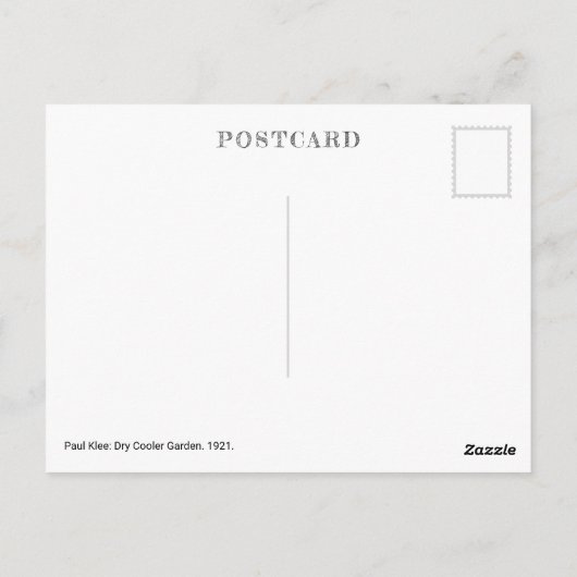 Dry Cooler Garden | Paul Klee | Postkarte (Rückseite)