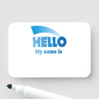 Dry Erase Blue Gradient Hallo Mein Name ist 