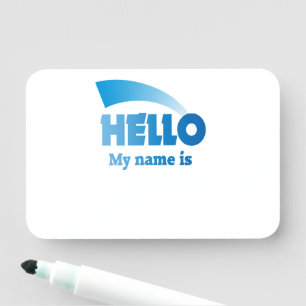 Dry Erase Blue Gradient Hallo Mein Name ist  Namensschild