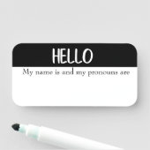 Dry Erase Hello Anpassbare wiederverwendbare Prono Namensschild (Beispiel)