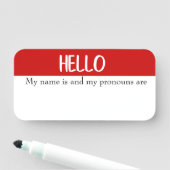 Dry Erase Hello Anpassbare wiederverwendbare Prono Namensschild (Beispiel)