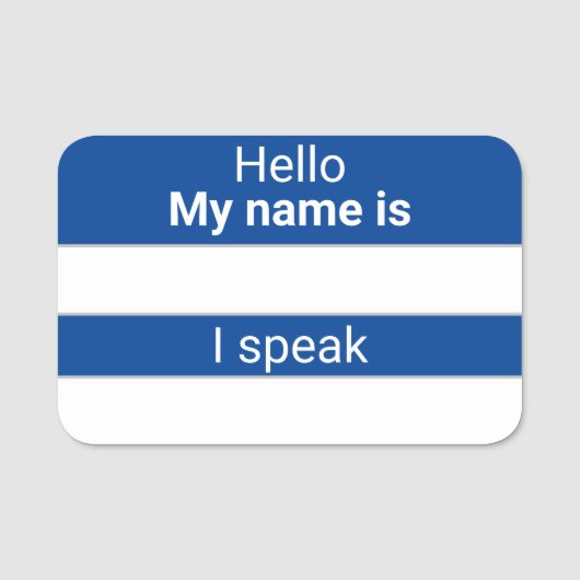 Dry Erase Language Name Tag Namensschild (Vorderseite)