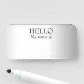 Dry Erase Wiederverwendbar Hallo Silver Namensschild (Beispiel)