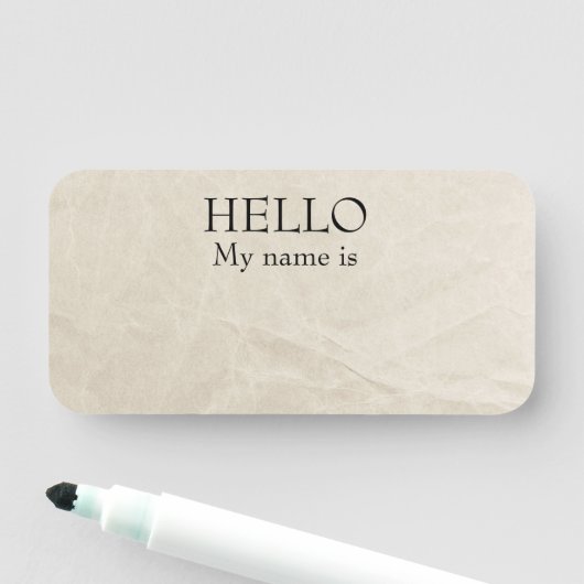 Dry Erase Wiederverwendbar Hello Old Paper Vintag Namensschild (Beispiel)