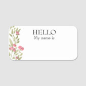 Dry Erase Wiederverwendbare Hello Floral Blume Namensschild (Vorderseite)