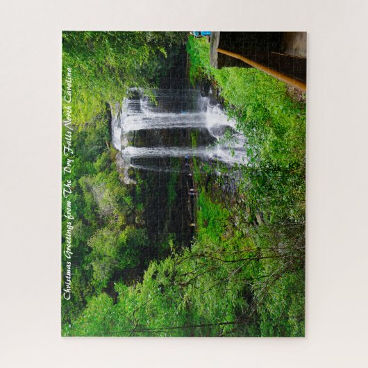 Dry Falls North Carolina.Christmas Grüße Puzzle (Vertikal)