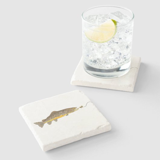 Dry Fish Brown Foreut Steinuntersetzer (Seitenansicht)