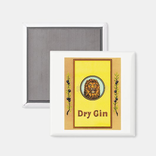 Dry Gin Lion Magnet (Vorderseite/Rückseite)