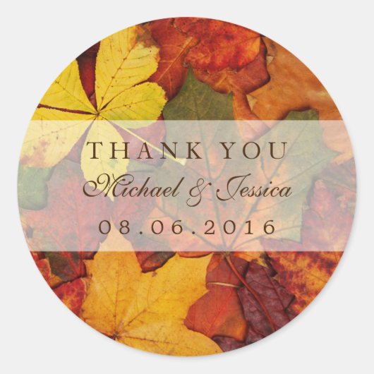 Dry Herbst Leaf Hochzeit im Herbst Danke Sticker (Vorderseite)