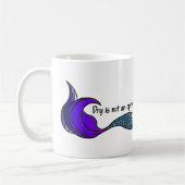 Dry ist kein lila und aquamariner Schwanz Kaffeetasse (Links)