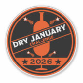 Dry January Challenge Ermutigung Aufkleber (Vorderseite)