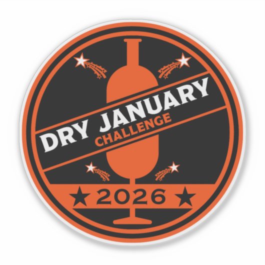 Dry January Challenge Ermutigung Aufkleber (Vorderseite)