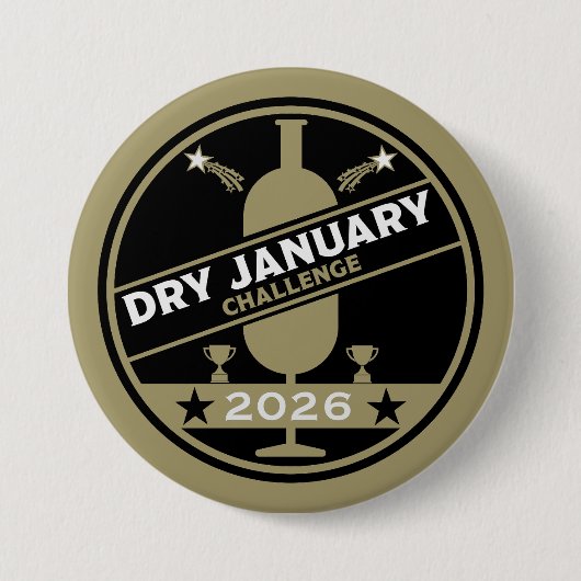 Dry January Challenge Ermutigung Button (Vorderseite)