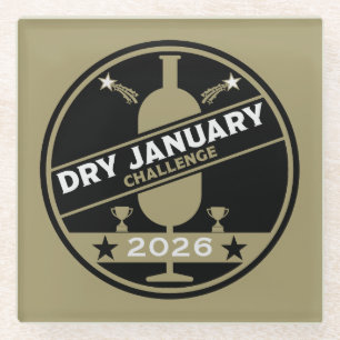 Dry January Challenge Ermutigung Glasuntersetzer
