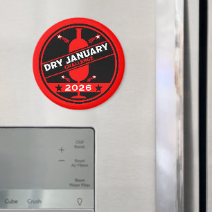 Dry January Challenge Ermutigung Magnet