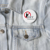 Dry January, één maand geen alkohol te drinken Button (Beispiel)
