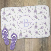 Dry Lavender Blume Bundles Muster Monogram Badematte