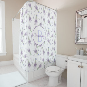 Dry Lavender Blume Bundles Muster Monogram Duschvorhang