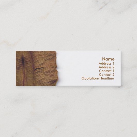 Dry Leaf Business Card Mini Visitenkarte (Vorderseite)
