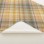 Dry Mais Gelb und Olivengrün Kariert Sherpadecke (3/4)