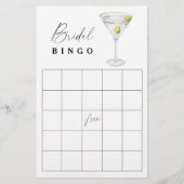 Dry Martini Brautparty Bingo (Vorderseite)