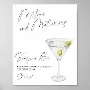 Dry Martini Brautparty sangria Bar Poster