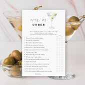 Dry martini Brautparty Über oder unter Spiel