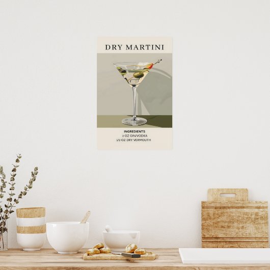 Dry Martini Coctail Poster (Küche)