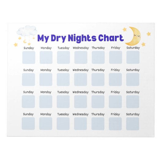 Dry Nights Sticker Chart: Bedwetting Tracker, Pott Notizblock (Vorderseite)