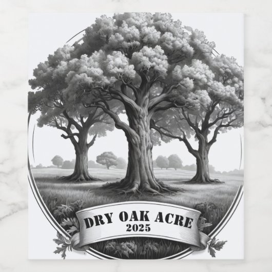 Dry Oak Acre Wine Label Weinetikett (Einzelnes Label)