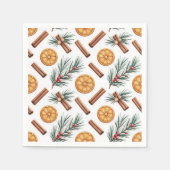 Dry Oranges Cinnamon Sticks Fir Branches Napkins Serviette (Vorderseite)
