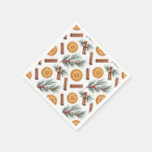Dry Oranges Cinnamon Sticks Fir Branches Napkins Serviette (Ecke)