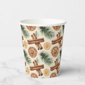 Dry Oranges Cinnamon Sticks Fir Branches Pappbecher (Rückseite)