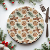 Dry Oranges Cinnamon Sticks Fir Branches Pappteller