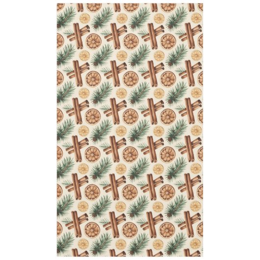 Dry Oranges Cinnamon Sticks Fir Branches Tischdecke (Vorderseite)